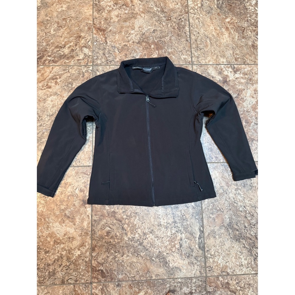 Mossi Womens Black Softshell Full Zip Fleece Lined Jacket Large